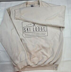 Gildan Alpine Valley Ski Lodge Sweater Size Medium Ivory Sku 0381